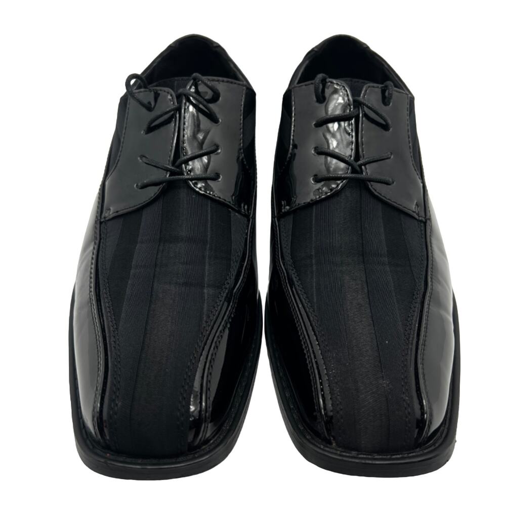 Amali Avant-000 Black Stripe Fabic Upper Square Toe Derby Mens 11 Dress Shoes
